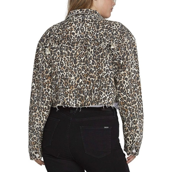 Volcom - Leopard Print Denim Crop Jacket - Picture 2 of 7